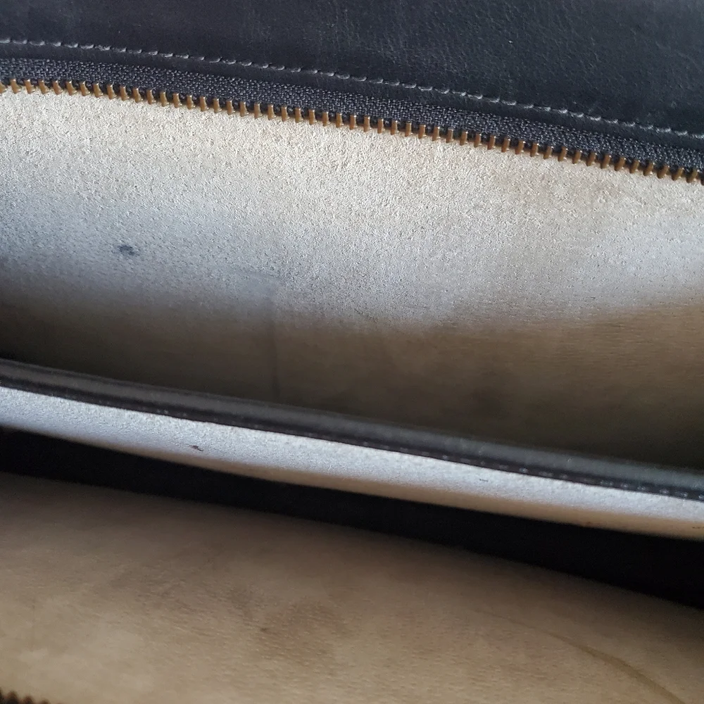 Vintage Coach Black Leather Briefcase Laptop Bag